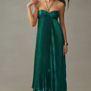 By Anthropologie Plisse Halter Dress